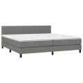 cadre de lit et matelas et LED Gris foncé 200x200 cm