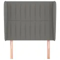 Tête de lit avec oreilles Gris foncé 103x23x118/128 cm Tissu