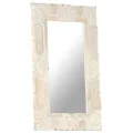 Miroir Blanc 80x50 cm Bois de manguier massif