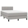 cadre de lit matelas LED Gris clair 120x200 cm Tissu