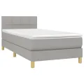 cadre de lit matelas LED Gris clair 100x200 cm Tissu