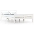 Cadre de lit Blanc Bois massif 140x200 cm