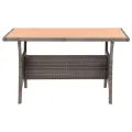Table de jardin Gris 120x70x66 cm Résine tressée