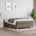 cadre de lit avec matelas Taupe 140x200 cm Tissu