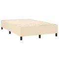 cadre de lit et matelas et LED Crème 120x200cm Tissu