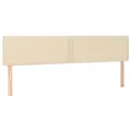 cadre de lit et matelas et LED Crème 200x200cm Tissu