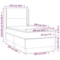 cadre de lit matelas et LED Crème 100x200 cm Tissu