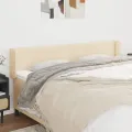 Tête de lit avec oreilles Crème 203x16x78/88 cm Tissu