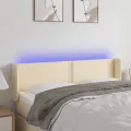 Tête de lit à LED Crème 147x16x78/88 cm Tissu