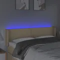 Tête de lit à LED Crème 147x16x78/88 cm Tissu