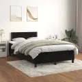 cadre de lit avec matelas Noir 120x200 cm Velours