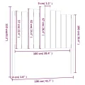 Tête de lit Gris 106x4x110 cm Bois massif de pin