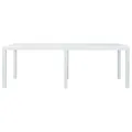 Table de jardin Blanc 220x90x72 cm Plastique Aspect de rotin