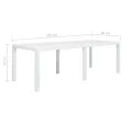 Table de jardin Blanc 220x90x72 cm Plastique Aspect de rotin