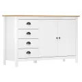 Buffet Hill Blanc 130x40x80 cm Bois de pin solide