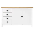 Buffet Hill Blanc 130x40x80 cm Bois de pin solide