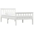 Cadre de lit Blanc Bois de pin massif 100 x 200 cm