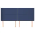 Tête de lit avec oreilles Bleu 163x16x118/128 cm Tissu