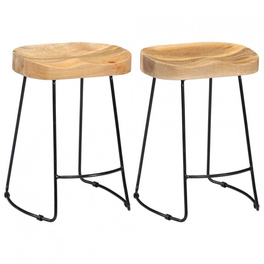 Tabourets de bar Gavin lot de 2 bois de manguier solide