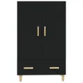 Buffet haut noir 70x31x115 cm bois d'ingénierie