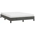 Cadre de lit Gris foncé 140x190 cm Velours