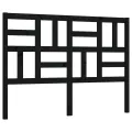 Tête de lit Noir 126x4x104 cm Bois massif de pin