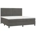 cadre de lit avec matelas LED Gris foncé 200x200 cm