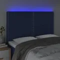 Tête de lit à LED Bleu 144x5x118/128 cm Tissu