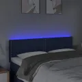 Tête de lit à LED Bleu 144x5x78/88 cm Tissu