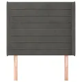 Tête de lit avec oreilles Gris foncé 103x16x118/128 cm Velours