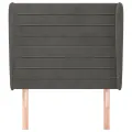 Tête de lit avec oreilles Gris foncé 103x23x118/128 cm Velours