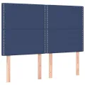 cadre de lit et matelas et LED Bleu 140x200 cm Tissu