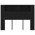 Armoire de tête de lit Noir 140x18,5x104,5 cm