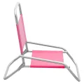 Chaises de plage pliables 2 pcs Rose Tissu