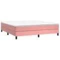cadre de lit avec matelas Rose 160x200 cm Velours