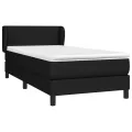 cadre de lit et matelas Noir 80x200 cm Tissu