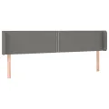 Tête de lit avec oreilles Gris foncé 183x16x78/88 cm Tissu