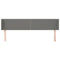 Tête de lit avec oreilles Gris foncé 183x16x78/88 cm Tissu