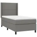 cadre de lit matelas LED Gris foncé 90x190cm Tissu