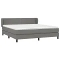 cadre de lit avec matelas Gris foncé 180x200cm Tissu