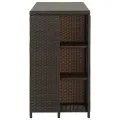 Table de bar avec rangement Marron 120x60x110 cm Résine tressée