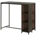 Table de bar avec rangement Marron 120x60x110 cm Résine tressée