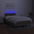 cadre de lit avec matelas LED Taupe 120x200 cm Tissu