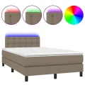 cadre de lit avec matelas LED Taupe 120x200 cm Tissu