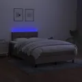 cadre de lit avec matelas LED Taupe 120x200 cm Tissu