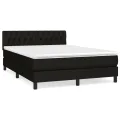 cadre de lit avec matelas Noir 140x200 cm Tissu