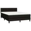 cadre de lit avec matelas Noir 140x200 cm Tissu