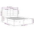 Cadre de lit Bois de pin massif 140x190 cm