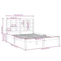 Cadre de lit Bois massif 140x190 cm