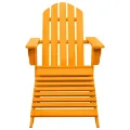 Chaise de jardin Adirondack avec pouf Bois de sapin Orange